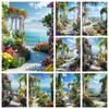 5D DIY Diamond Mosaic Seaside Needlework Painting Garden Cross Stitch Diamond Embroidery Landscape Decor For Home