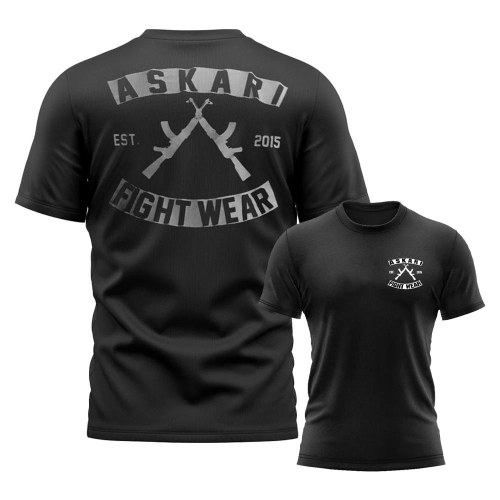 Мужская футболка Askari Boxing Fighting Летняя Спортивная Фитнес Дышащая С круглым вырезом С коротким рукавом Топы Одежда для тренировок на открытом воздухе...