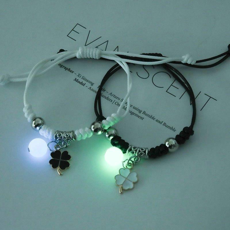 2Pcs Luminous Bracelet For Couple Fashion Best Friends Adjustable Bracelets Lover Friendship Braided Bracelet