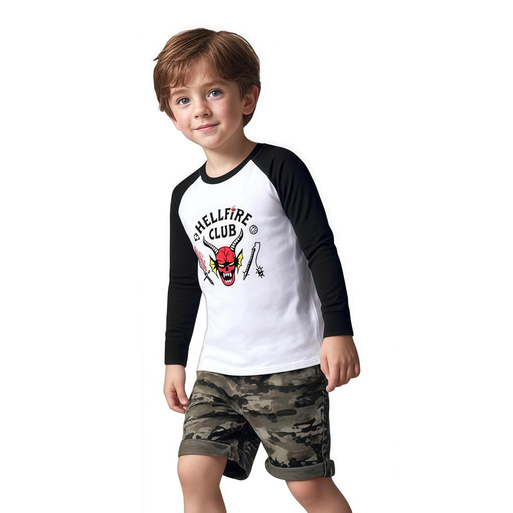 Мальчики Девочки Очень Странные Дела Адское Пламя Печатный Модный Кинопечать Футболка Топ