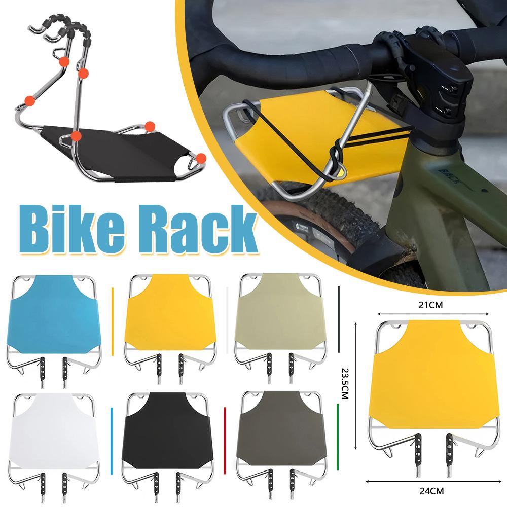 Metal Bike Basket Front Rack Carrier Luggage Shelf Bracket Front Bike Cargo Rack Bike Storage Rack for MTB Road Bicycle