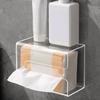 Прозрачная акриловая коробка для салфеток, легкая коробка для туалетной бумаги для ванной комнаты дома