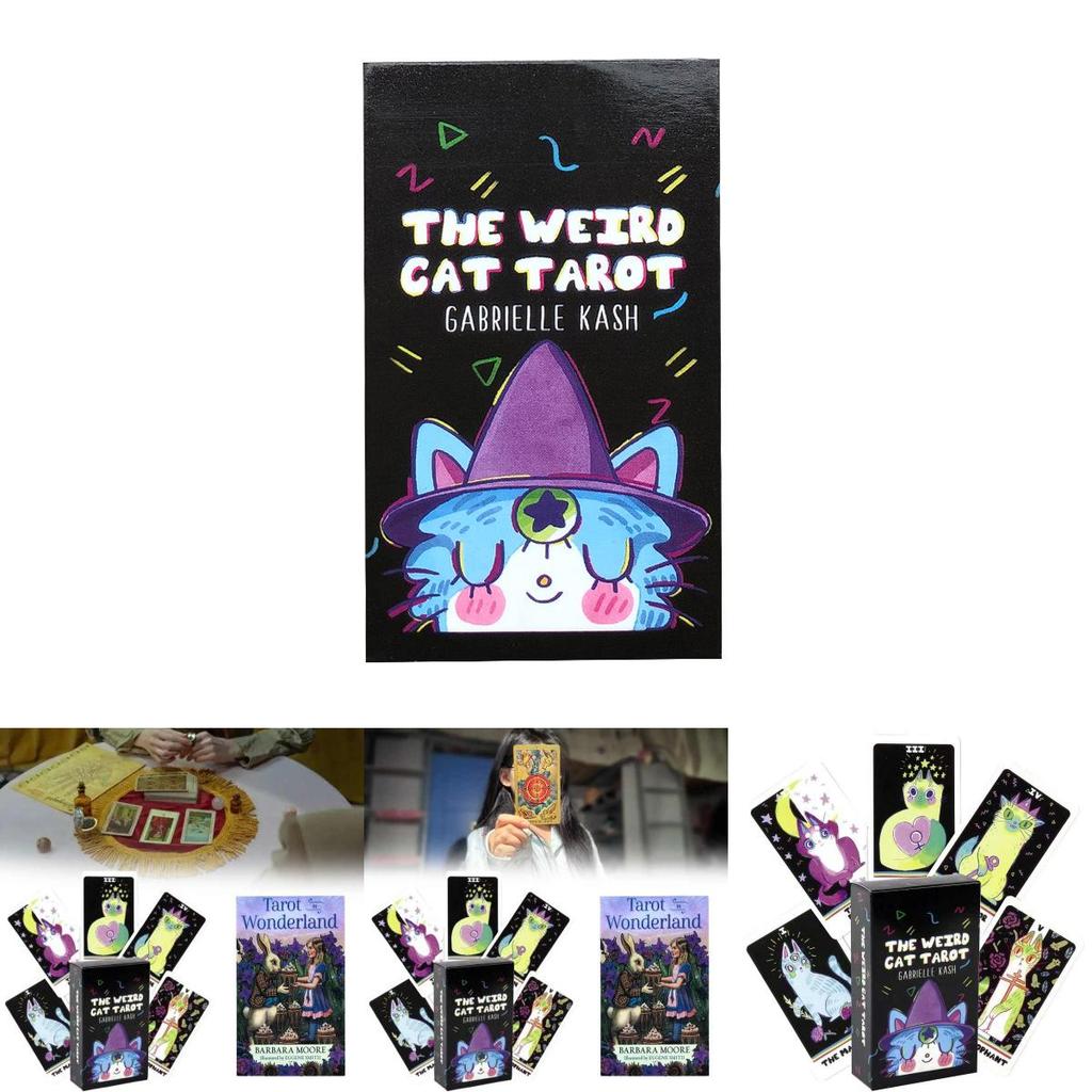 The Weird Cat Tarot In Wonderland With Printed Cards For Readers And Enthusiasts