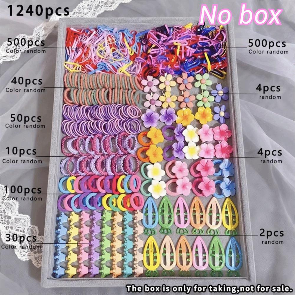 High Elastic Hair Accessories Set Colorful Hair Clips Frangipani Girls Hair Bands  Girls Children