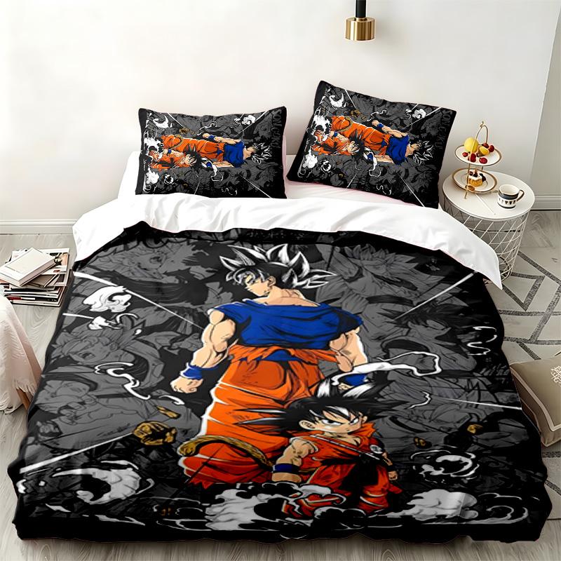 Dragon Ball 3pc set Perfect for bedroom use Comfortable bedding set includes a duvet cover and two pillowcases Ideal birthday or Christmas gift
