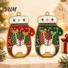 Holiday Kitchen Gadget Accessories Christmas Glove Bottle Opener, Shape Remover with Magnetic Backing, Tree Hanging Ornament Durable Zinc Alloy
