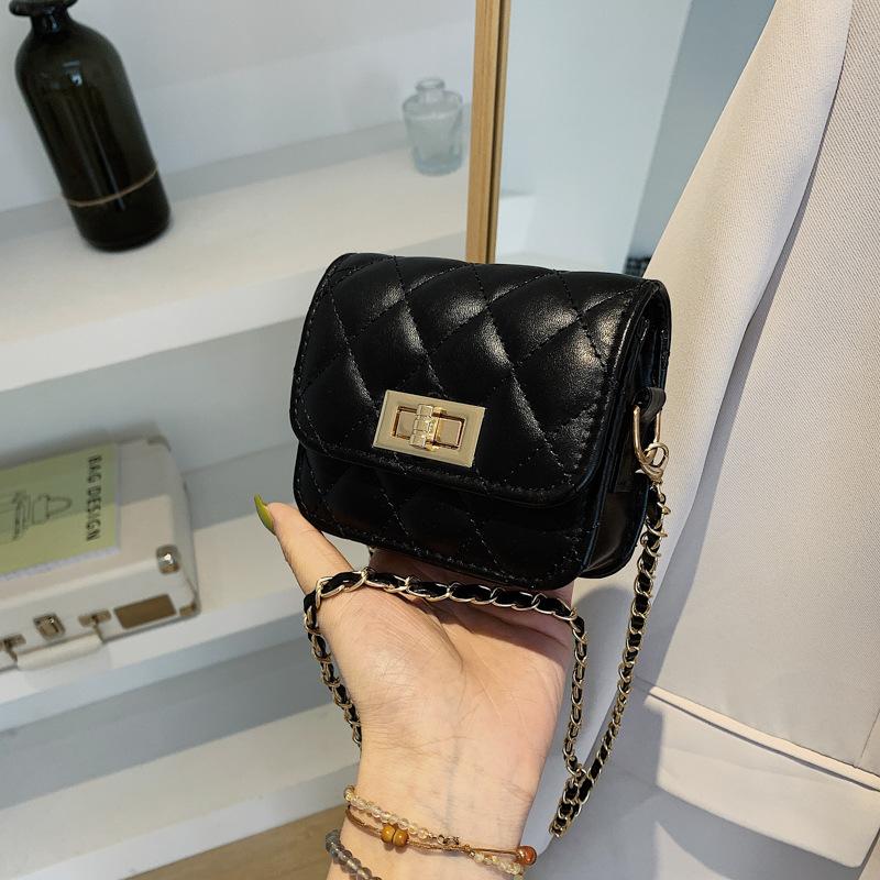 Rhombus Solid Color Chain Small Square Bag 2025 New Fashion Shoulder Bag Simple Messenger Women's Bag