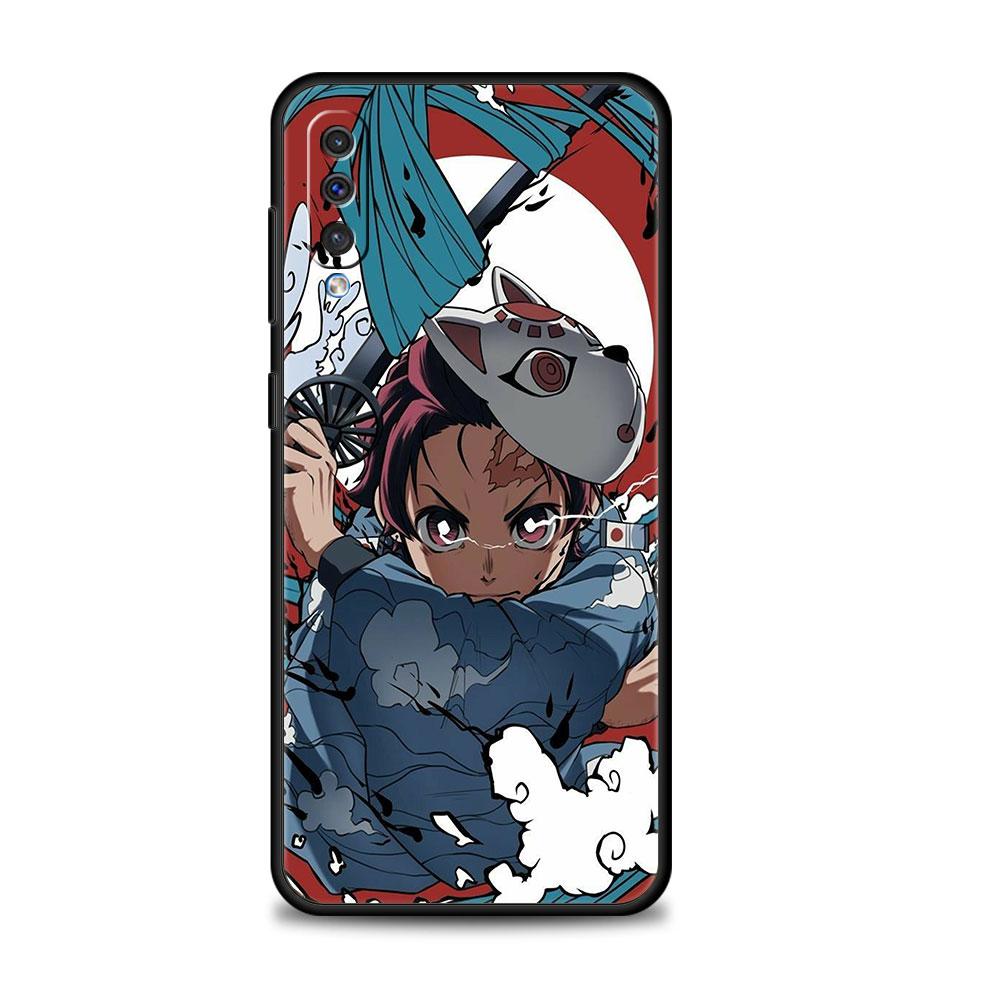 Чехол Demon Slayer Kimetsu No Yaiba для Samsung Galaxy A10s A40 A30 A20e A70 A10 Note 20 Ultra 10 A20s A50, черный мобильный телефон