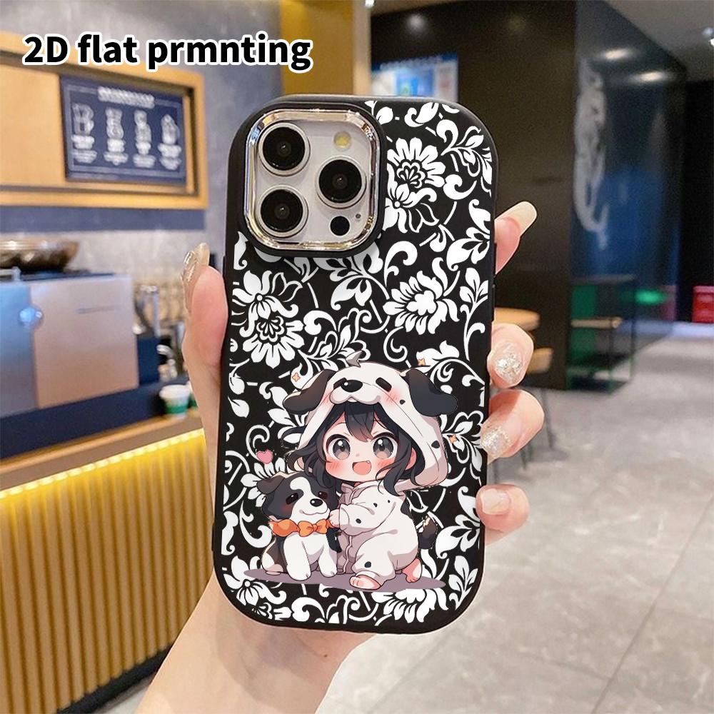 Чехол для телефона: 2D плоский дизайн, подходящий для защитного чехла iPhone 18 17 16 15 14 13 Pro, стиль для пары, девушка с капюшоном, подарок на Рождество и Хэллоуин