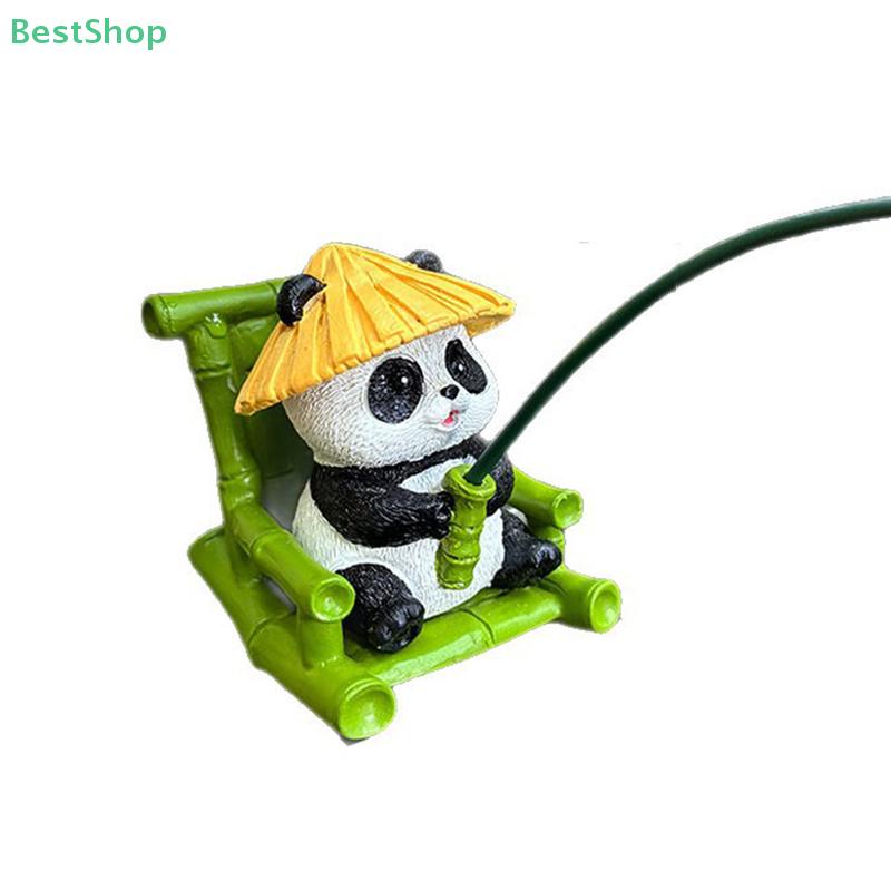 Садовая статуэтка из смолы, панда, рыбак, фигурка для декора на открытом воздухе, скульптура из смолы для прудов, аквариумов, для двора