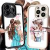 Чехол для телефона iPhone 17 Air 16E 15 16 Pro Max Тема 'Мама и Дети Девочки' 14 Plus 13 12 Mini Мягкий Силиконовый Чехол Fundas
