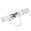 Solid Color PU Leather Bracelet Adjustable Wide Chain Bracelet Dark Style Skull Wristband  Unisex