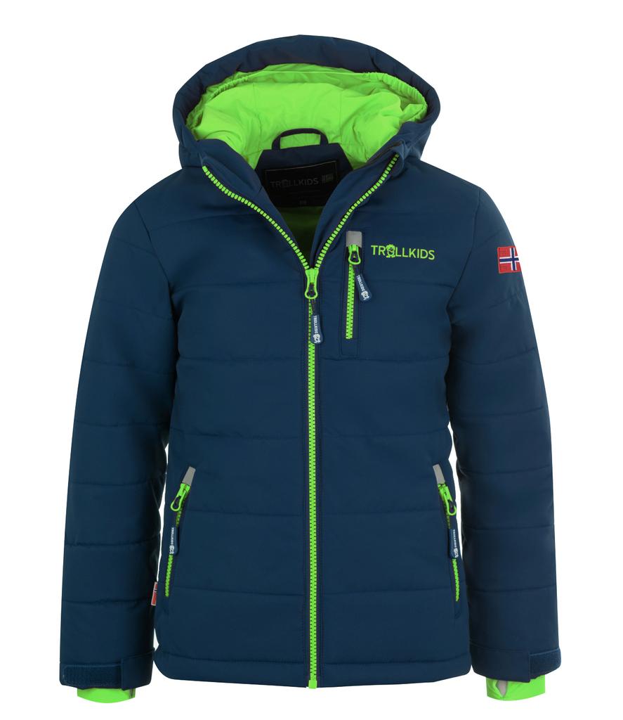 Kurtka narciarska dziecięca Trollkids Kids Hemsedal Snow Jacket XT z kapturem granatowa (513-100)