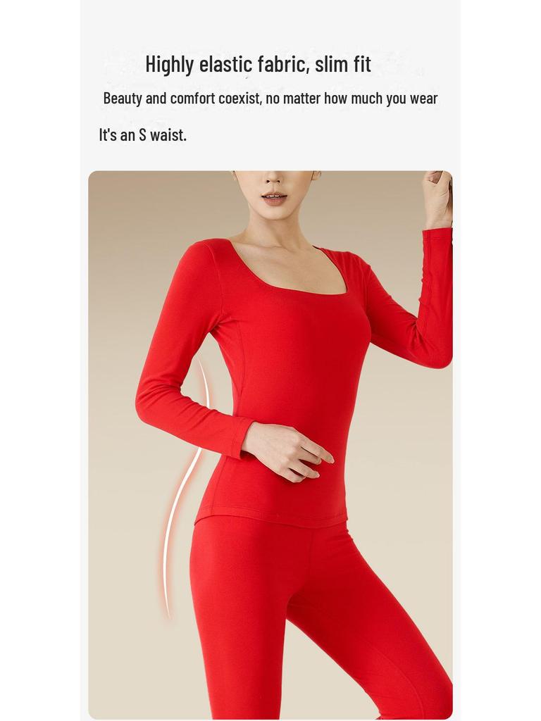 Комплект женского термобелья Meiyabi: Верх и низ из утолщенного немецкого бархата с функцией самонагрева для осени.