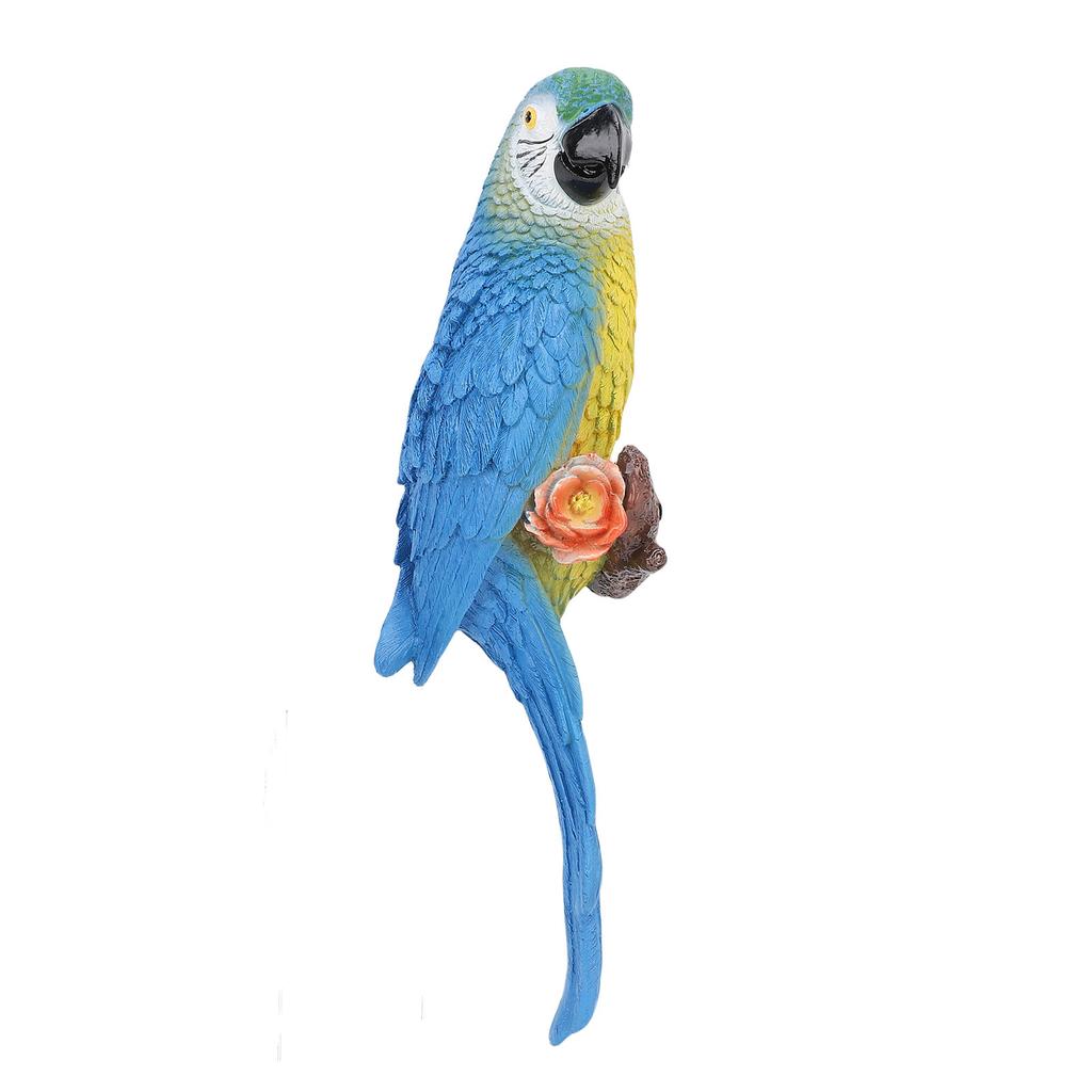 Parrot Sculpture Multifunctional Realistic Carving Resin Weather Proof Parrot Decor Ornaments