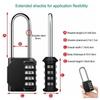 Waterproof Suitcase Long Shackle Padlock 4 Digit Number Combination Lock Coded Lock Outdoor
