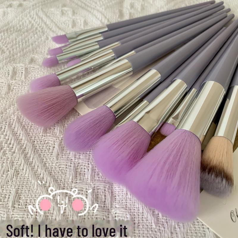 Набор из 13 мягких кистей для макияжа с ворсом — зеленого, коричневого и кофейного цветов, не осыпаются, идеально подходят для теней для век и рассыпчатой пудры.