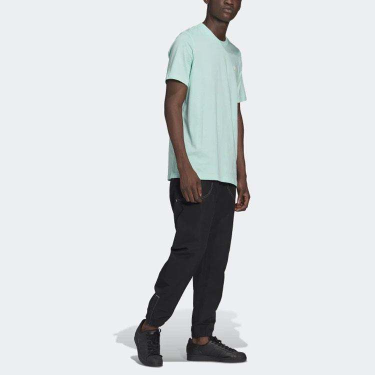 Adidas Футболка Originals Trefoil Casual Solid Knit с коротким рукавом для мужчин, цвет зеленый GN3404