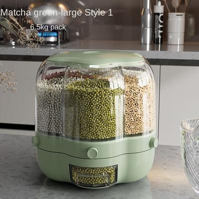 Кухонный контейнер для хранения. Большой контейнер для хранения продуктов. Вращающиеся на 360 ° бочки для риса. Герметичный дозатор зерновых. Резервуар для риса. Ящик для зерна.