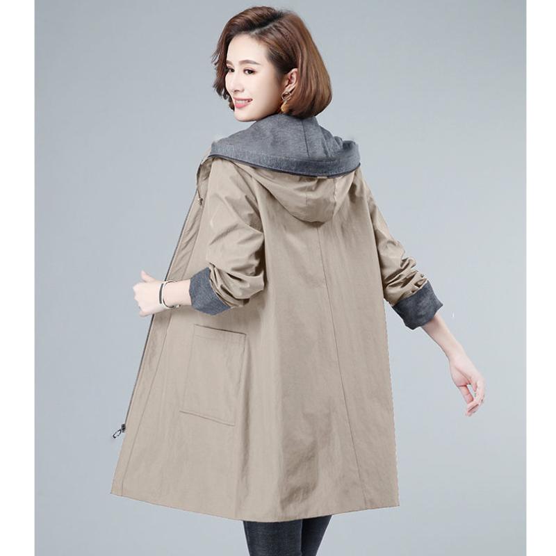 Легкомысленное тонкое пальто больших размеров для женщин, модная куртка, пальто, верхняя одежда, карманы на пуговицах, женская одежда, свободное пальто большого размера, высокое качество
