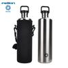Fjbottle Бутылка для воды из нержавеющей стали 2 л для улицы, путешествий, велоспорта, спорта, большая емкость, герметичная бутылка с сумкой