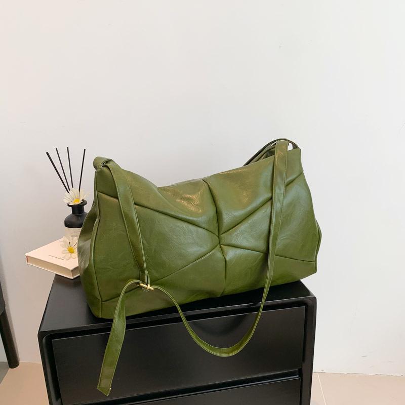 Сумка через плечо из натуральной кожи и ткани для женщин, большая вместимость, повседневная французская сумка