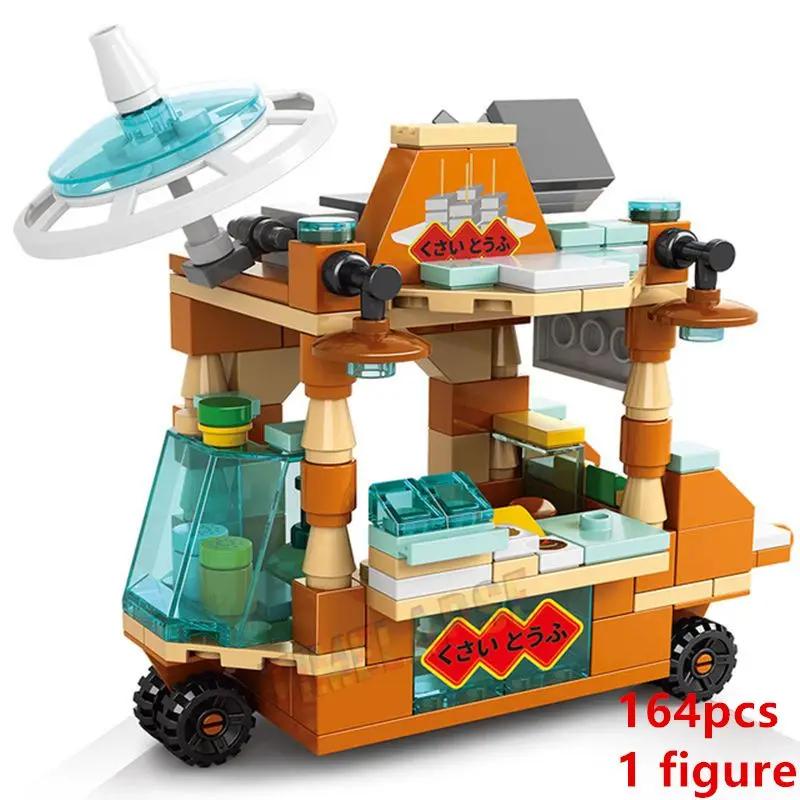 DIY Architecture Ice Cream Car Store Street View Food Building Blocks Kit Girls Bricks Classic Movie Model Kid Toys For Children