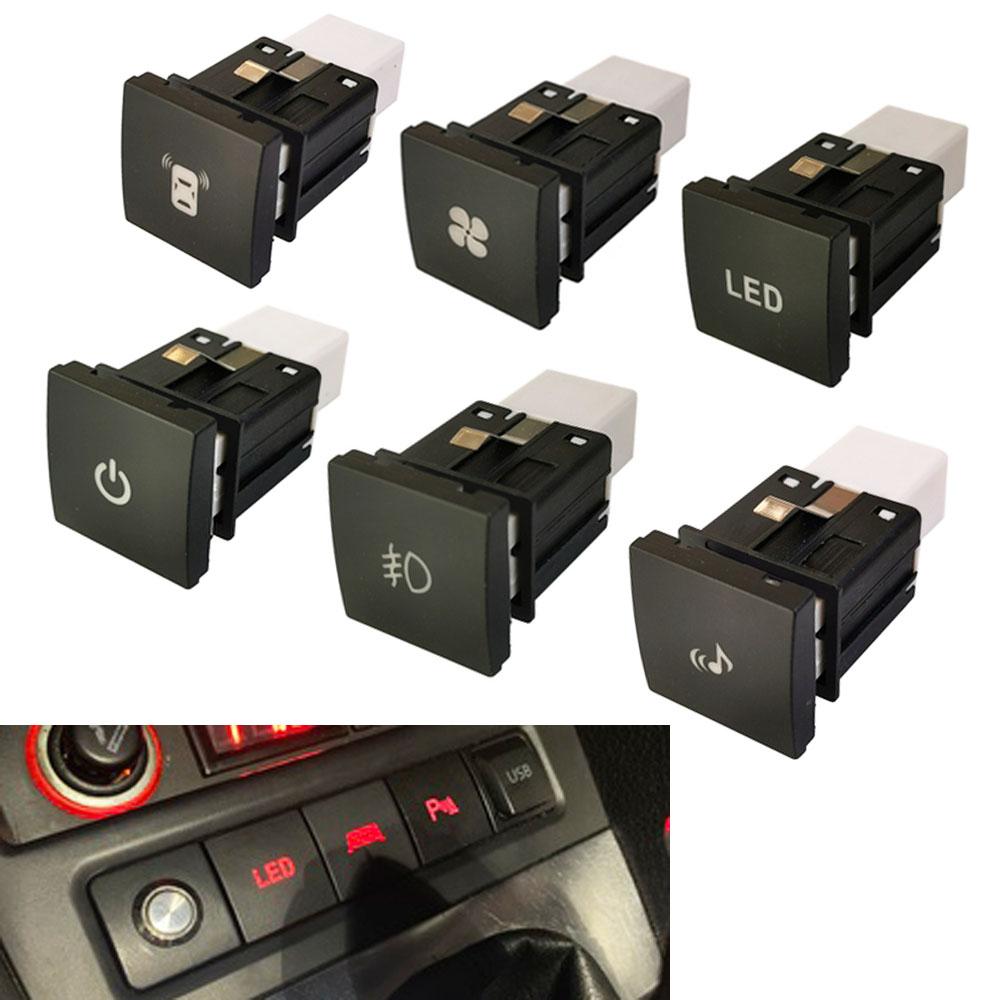 Car Red LED Power On Off Switch Packing Radar Fog Light Fan Music Switch Button For VW Golf 6 Jetta 5 MK5 Caddy EOS Scirocco