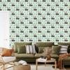 Panda wallpaper on a green background for the living room and bedroom 50x1000