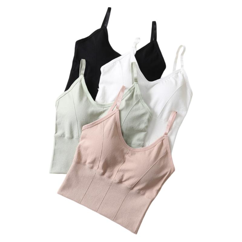 LangSha Women's Camisole Tank Top with Built-In Bra And Pads