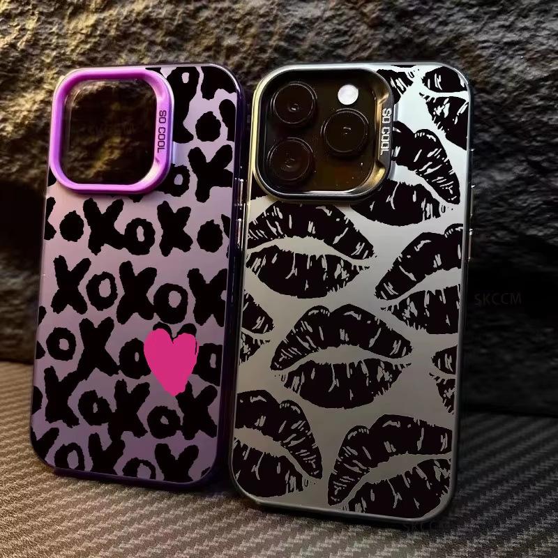 XO Heart Lip Print iPhone 18 Pro Phone Case 15/14/13 Laser 12 iPhone 11Xs Max/Plus Trendy X