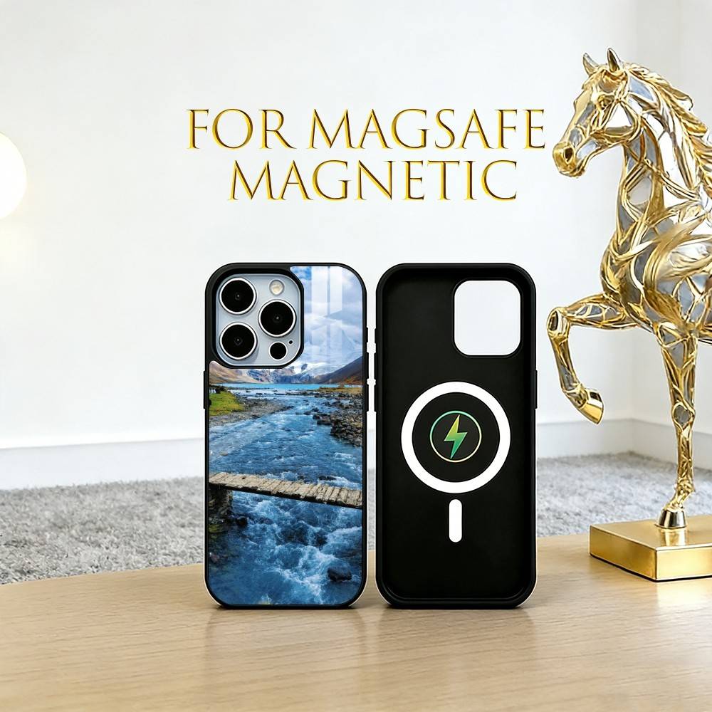 Snow mountain Phone Case For iPhone17,16,15,14,13,12,11 Plus,Pro Magnetic with Magsafe Wireless Charging