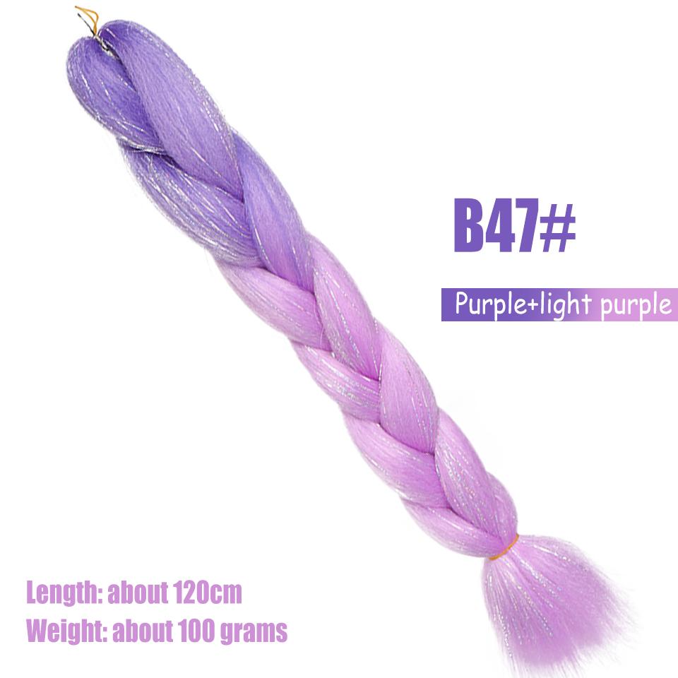 120 см блестящая большая коса синтетический парик женский многоцветный химическое волокно высокотемпературный шелк плетение вручную косичка парик