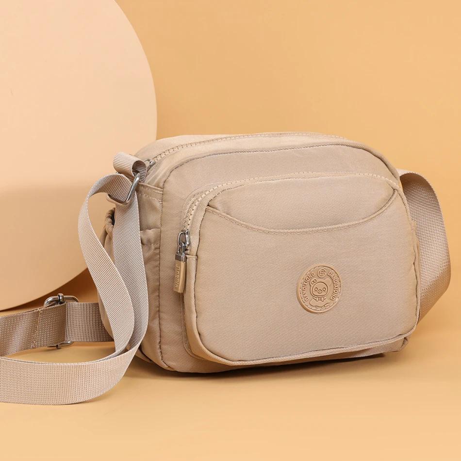 Маленькие холщовые сумки через плечо для женщин, сумки с множеством карманов, повседневные сумки через плечо, сумки-мессенджеры
