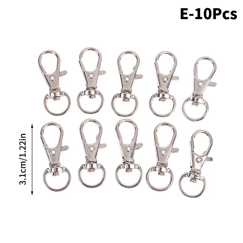 10Pcs Swivel Lobster Hook Clasp Keyring Snap Clasp Bag Jewelry Trigger Buckle