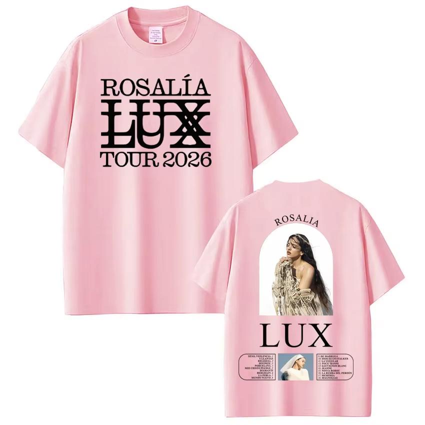 Rosalía Rosalia LUX Tour 2026 Printed Tshirt Men Women Cotton Aesthetics Loose Tshirts Shortsleeved Fashion Harajuku Tshirts