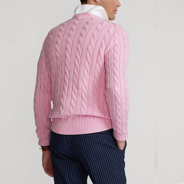 Polo Ralph Lauren однотонный вязаный хлопковый свитер с круглым вырезом мужской свитер розовый MNPOSWE16820684-650