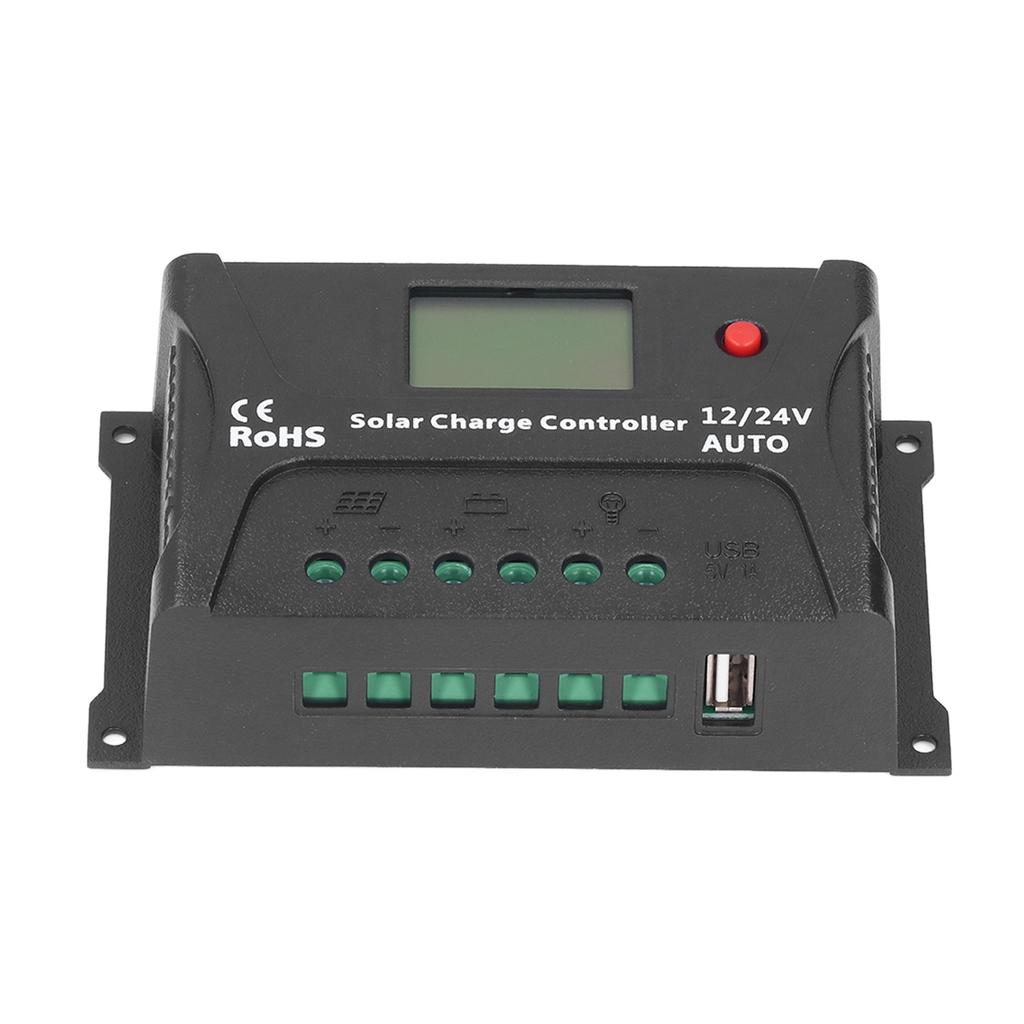 PWM Контроллер заряда солнечной батареи 20А Регулятор солнечной панели Контроллер энергии черного цвета для аксессуаров для дома на колесах