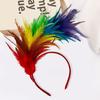 Повязка на голову, винтажная повязка на голову с красочным дизайном перьев, стильный аксессуар для волос для свадебных вечеринок, Хэллоуина