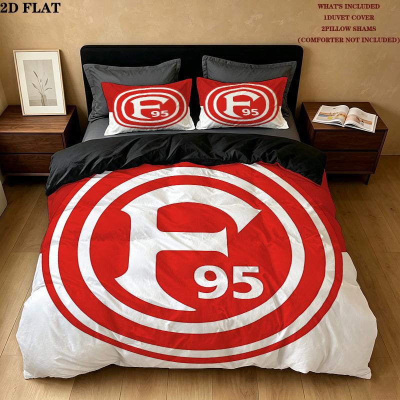 Frankfurt Football Pattern Bedding Quilt Set Quilt Cover Pillowcase Home Birthday Gift(1 * duvet cover + 2 * pillowcase, without core)