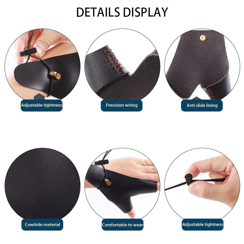 Archery Hand Guard Protector Leather Shooting Glove for Left Hand