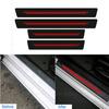 4pcs Red Car Door Plate Sill Scuff Cover Anti Scratch Decal Sticker Protector