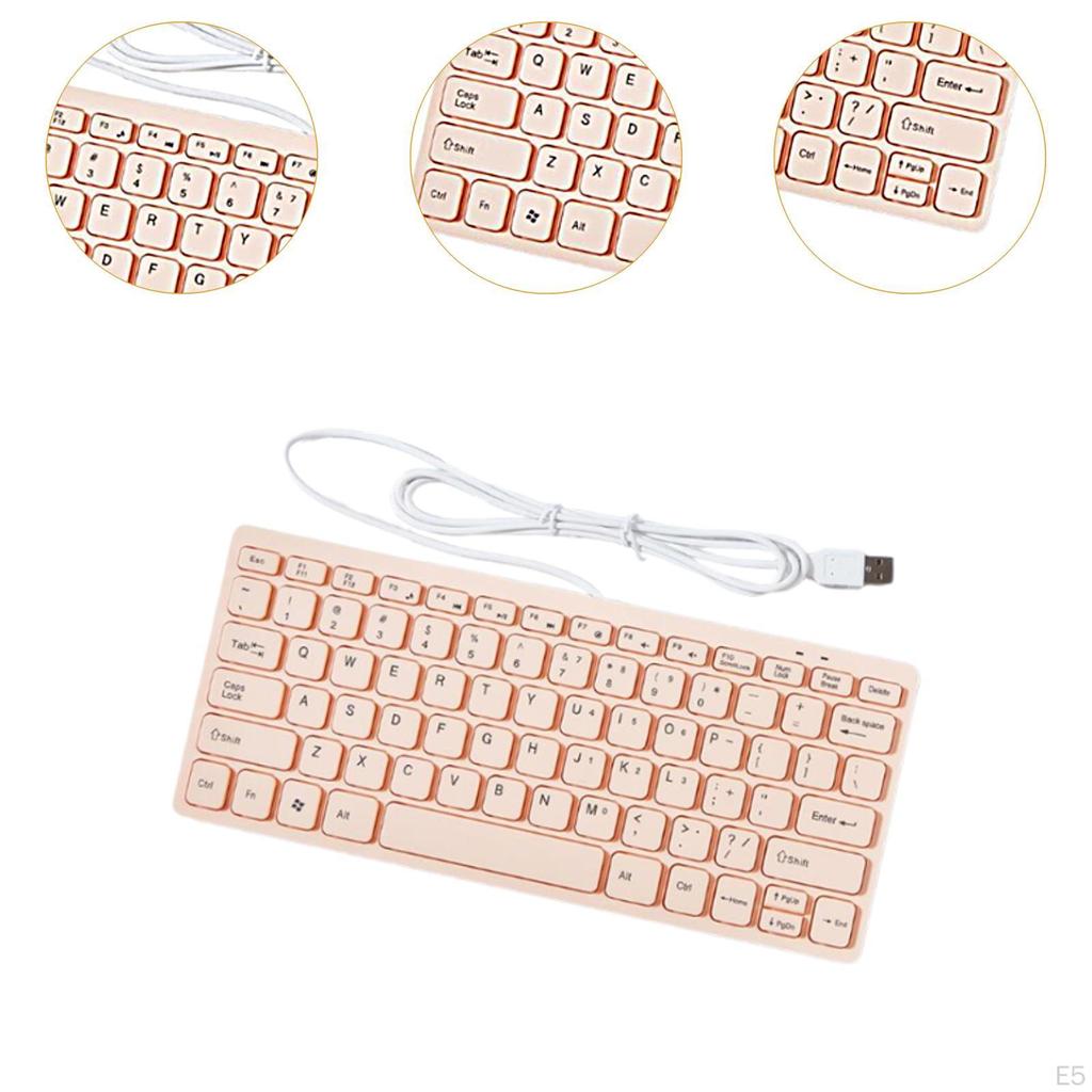Проводная USB-клавиатура, 78 клавиш, мини-профессиональная, идеальные подарки, подключи и играй, бесшумное нажатие клавиш, удобная