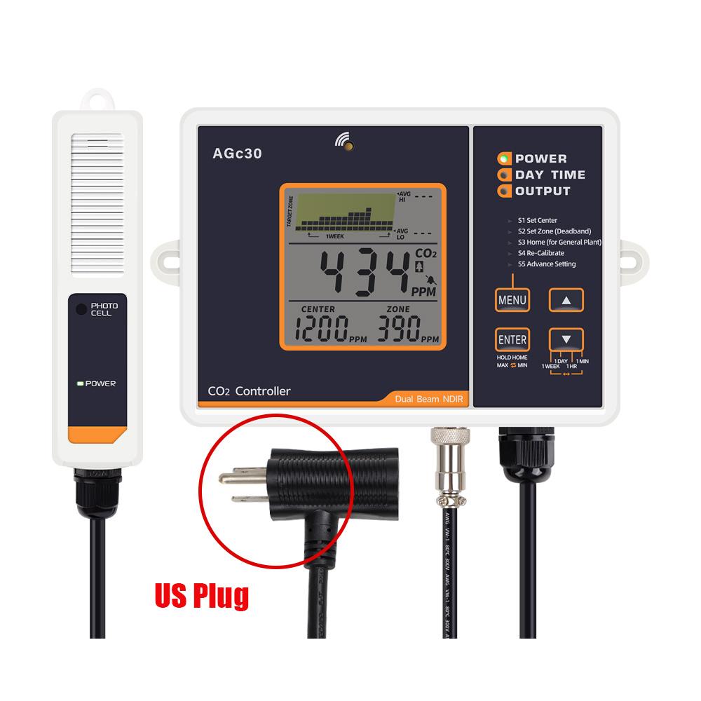 LCD Display Carbon Dioxide Controller Automatic CO2 Concentration Control 0-5000ppm Range CO2 Detector for Planting Greenhouse