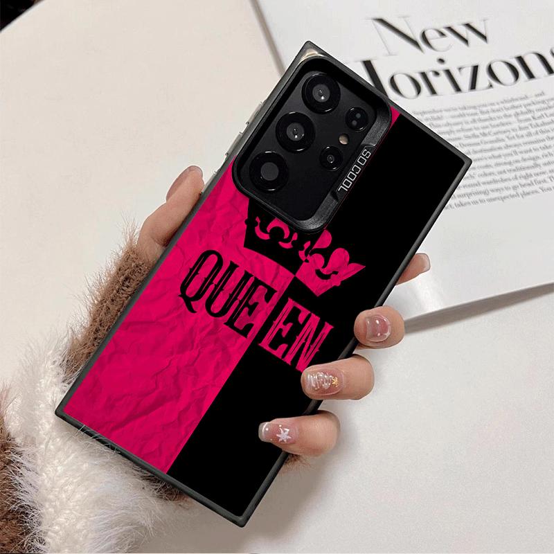Queen King Couple Theme Soft Phone Case for Samsung Galaxy S24 S25 FE S26 Edge S23 Ultra S22 Plus S21 + Shockproof Cover Back Sh