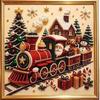 DIY Christmas Pearl Diamond Painting Kit, 2D Santa Claus Diamond Art Craft Set, Creative Holiday Home Wall Decor for Adults and Beginners