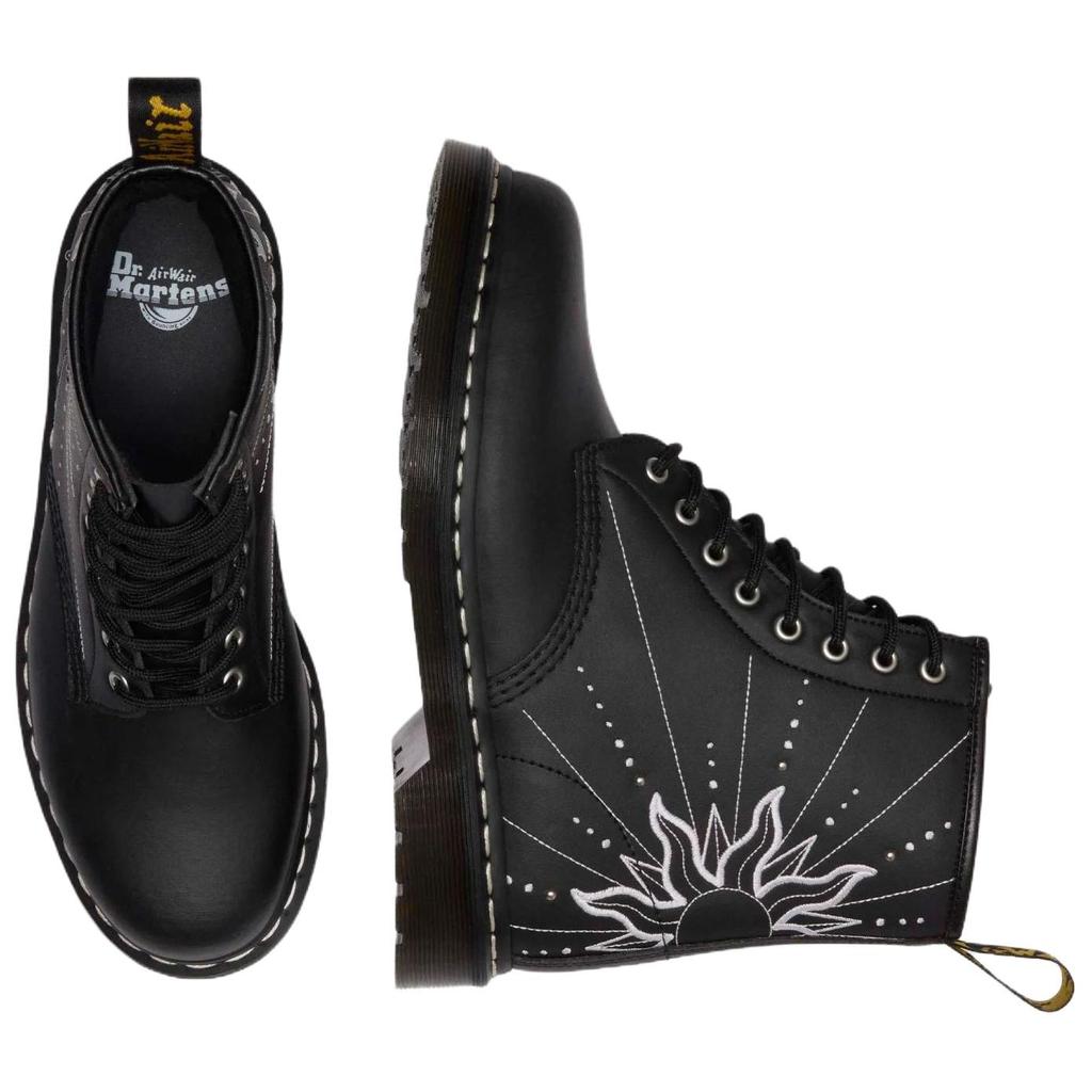Доктор. Ботинки Dr. Martens 1460 Solar Flare Кожаные на шнуровке Унисекс Черные 41813001