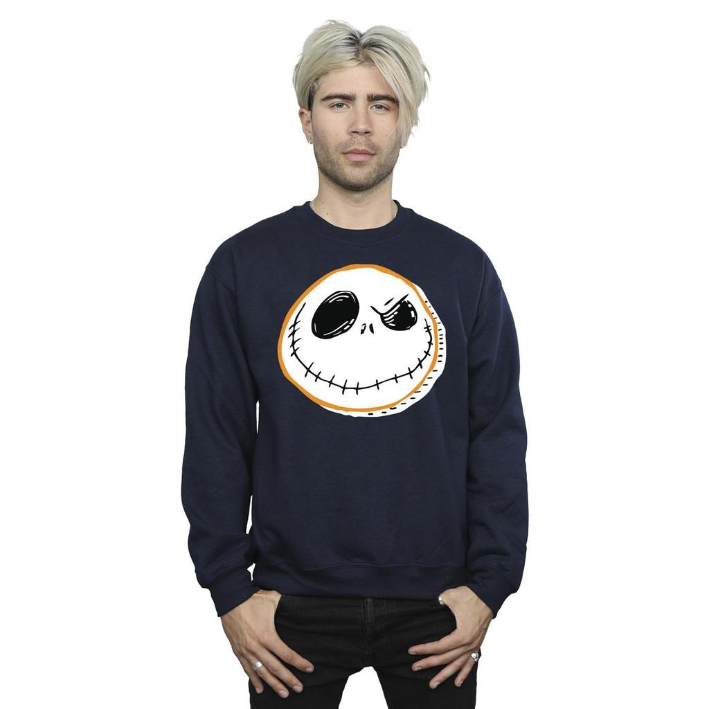 Disney Mens The Nightmare Before Christmas Jack Face Sweatshirt