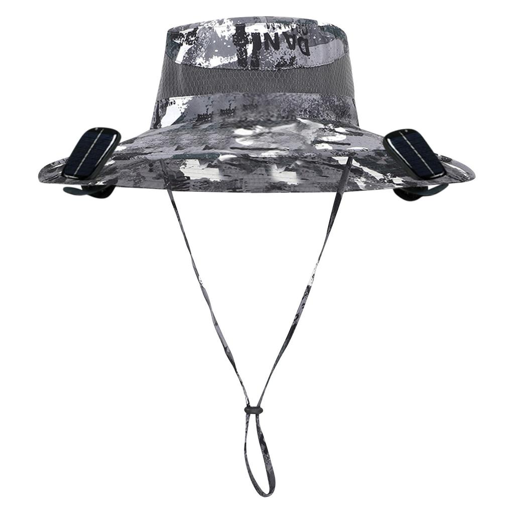Солнечная шляпа с широким краем для рыбалки на открытом воздухе - солнечная и USB-зарядка, солнцезащитная шляпа от солнца с вентилятором, солнечная шляпа с вентилятором для летнего кемпинга на открытом воздухе, пляжа