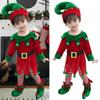 Children Christmas Dwarf Accessories for Boy Girl Kids Christmas Elf Costume Includes Elf Suit Elf Hat and Shoe Covers